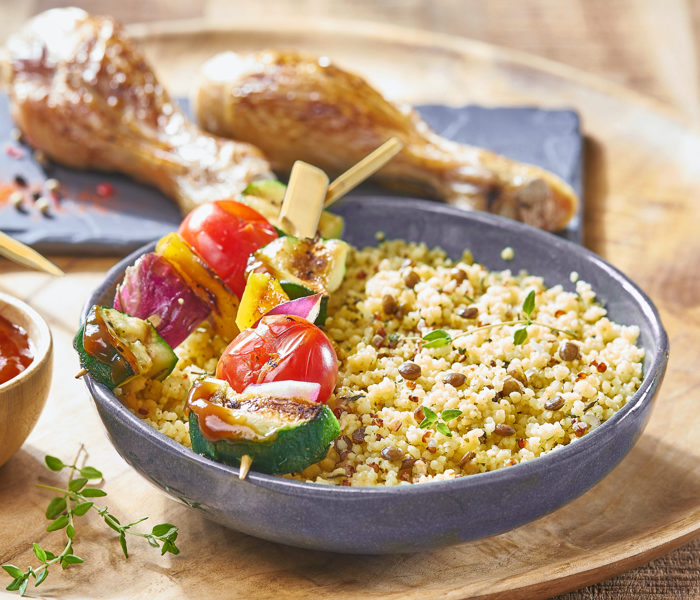 Roasted Garlic & Olive Oil Organic Grains with BBQ Sauce