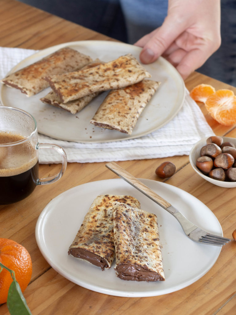 Crepes Hazelnut Chocolate with coffee