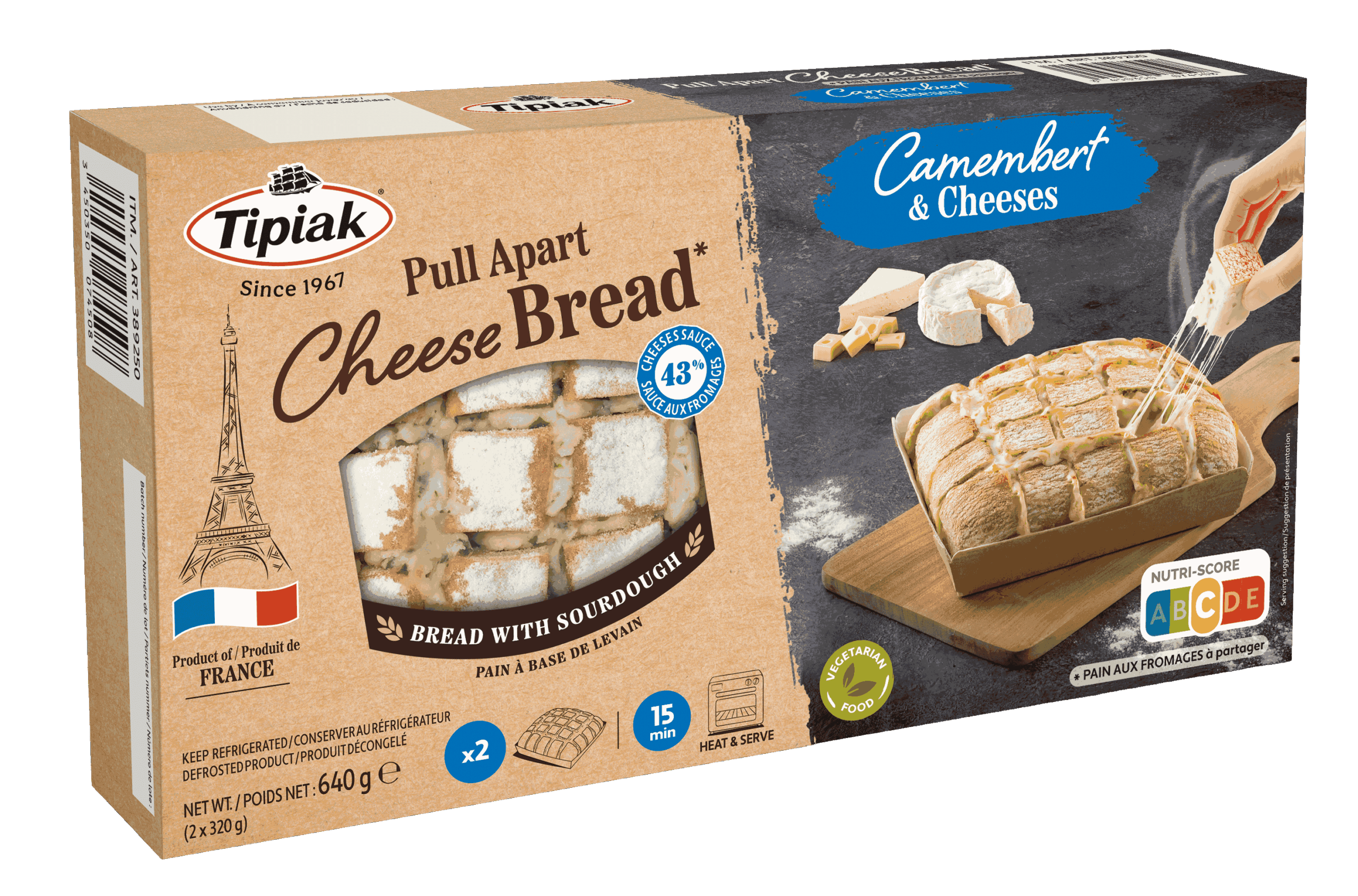 Pack Cheese bread Camembert UK Tipiak