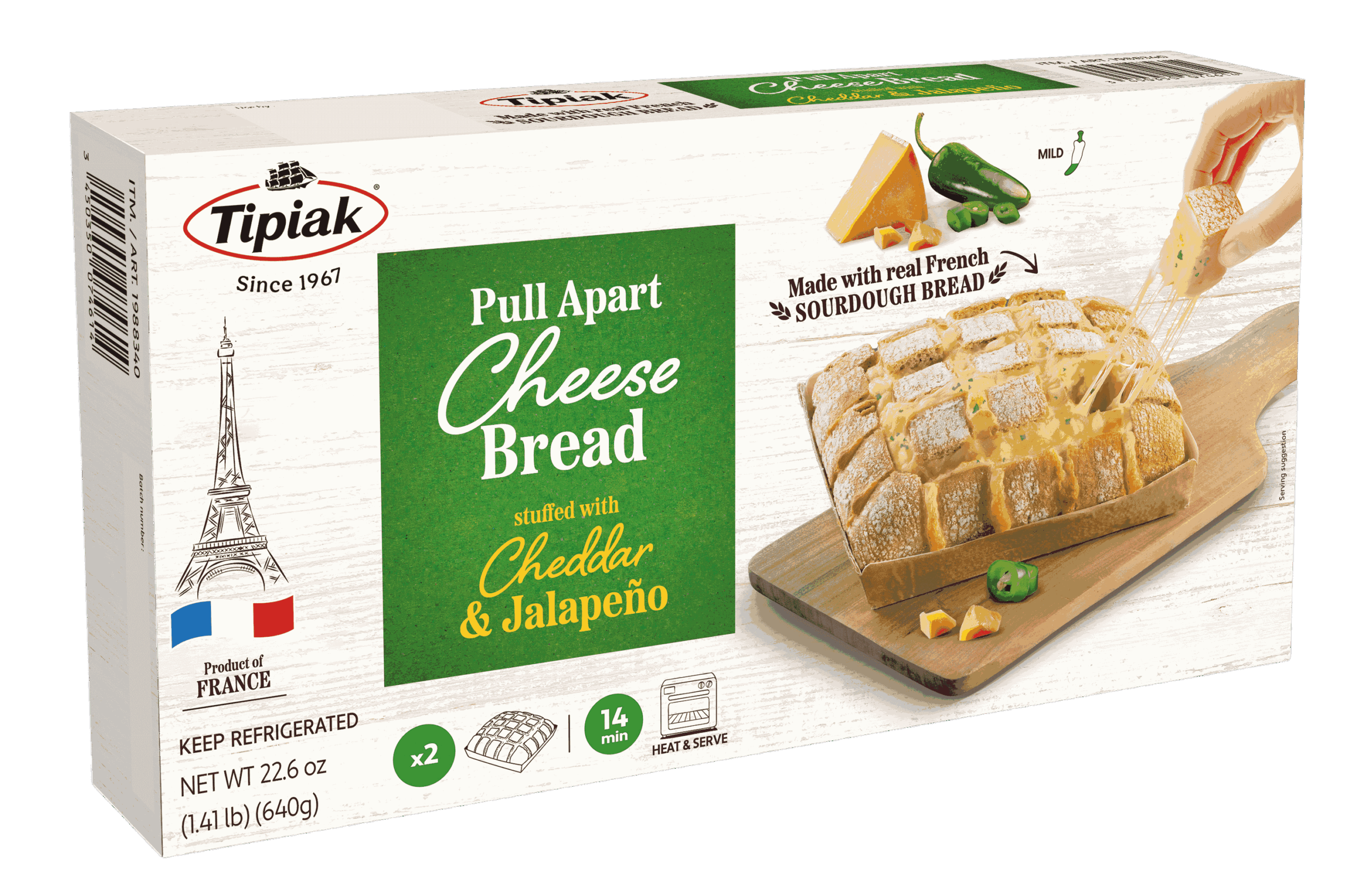 Pack Cheese bread Cheddar & Jalapeño US Tipiak